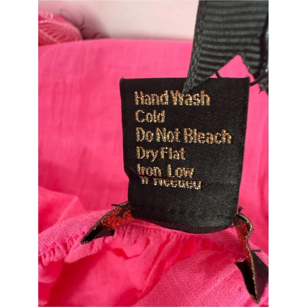 Rain top Embroidered Square-Neck Peasant Blouse in Fuchsia - Picture 11 of 12